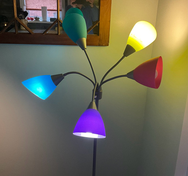 Vibrant Colourful 5-Light Medusa Style Gooseneck Floor Lamp in Indoor Lighting & Fans in Owen Sound - Image 4
