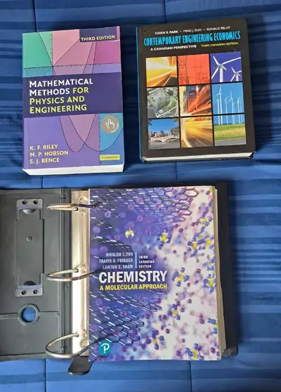 I am selling the following three undergraduate engineering textbooks: Mathematical Methods for Physi...