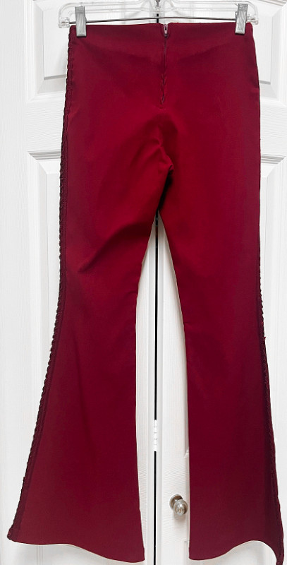 Burgundy Flare Pant with Sexy Side Seam Detail, size S in Women's - Bottoms in Delta/Surrey/Langley - Image 2