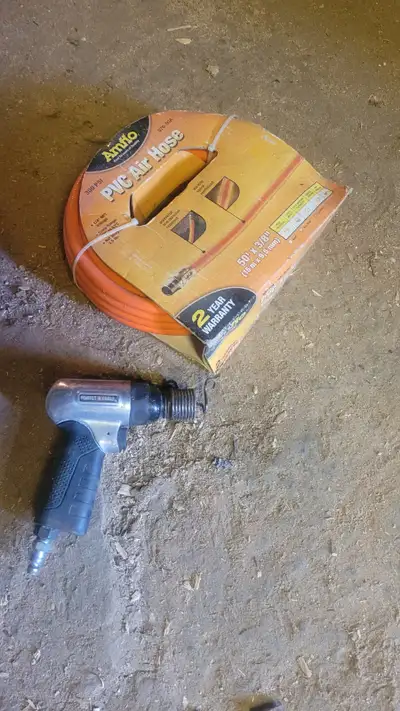 1/4 inch air hose and air gun. 25