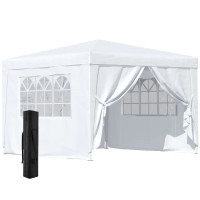 10'x10' Outdoor Pop Up Gazebo Canopy Tent with Carrying Bag (Whi
