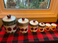 Vintage Apple canisters, set of 6