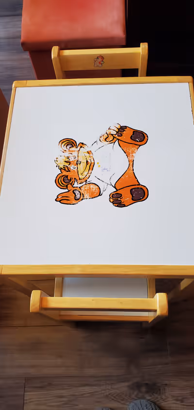 Zeddy table and chair set Well loved still in good condition $20.00 cash only Pick up only - cowie h...