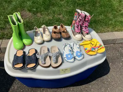 $25 for all 8 pairs of little girls size 9 shoes and boots , View more