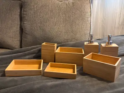 Ikea Bathroom Bamboo Set (Like New), View more