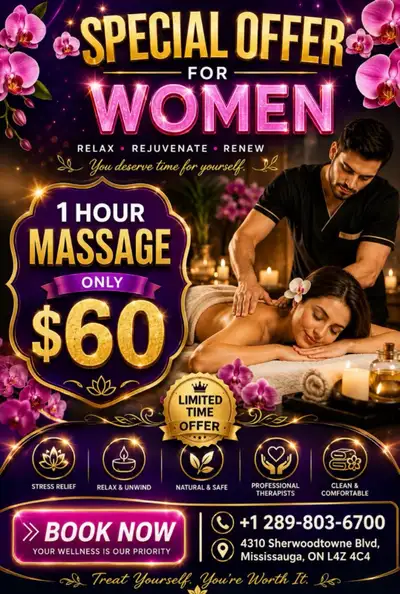 $40 1 hour promotion Relaxation massage for female, View more