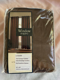 54” x 84” chocolate color window drapery 1 panel