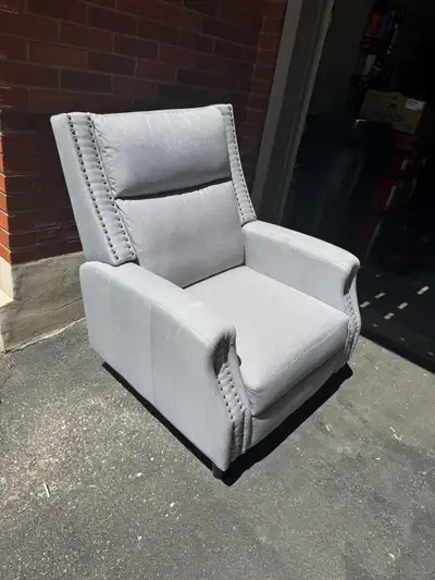 Elegant Power Recliner – Light Grey Upholstered Accent Chair, View more