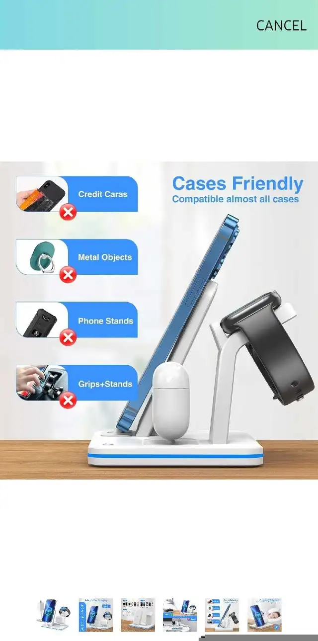 iPhone Charger Stand, QI Fast 3 in 1 Charging Station, Charging  in Cell Phone Accessories in Markham / York Region - Image 4