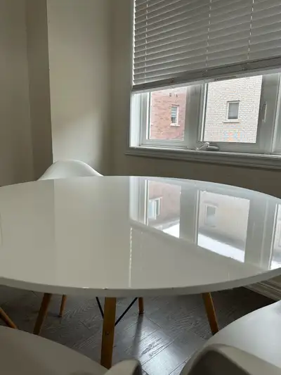 Modern Round White Dining Table – Seats 4 | Excellent Condition, View more