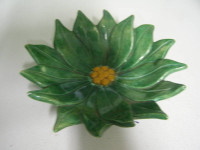 Green Flower Shaped Ceramic dish