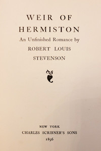 First edition - book -  Weir of Hermiston