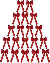 Christmas Red Bows (50 Pieces, 10 x 20 Inches)