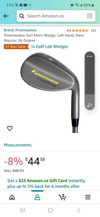 LH Mens sand wedge