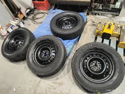 Selling a complete set of 4 premium winter tires mounted and balanced on steel rims. This package wa...