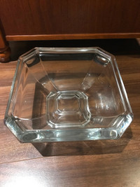 Square solid glass display serving bowl