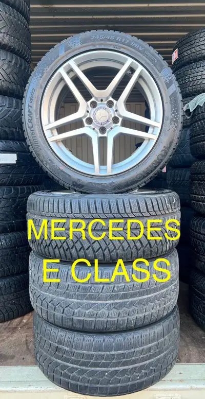 245/45R17 Mercedes E300 Kumho Winter *** SET OF 4 WINTER TIRES & RIMS *** KUMHO WINTERCRAFT WP72 245...