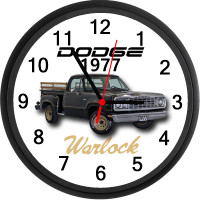 1977 Dodge D100 Warlock (Black) Pickup Truck Custom Wall Clock