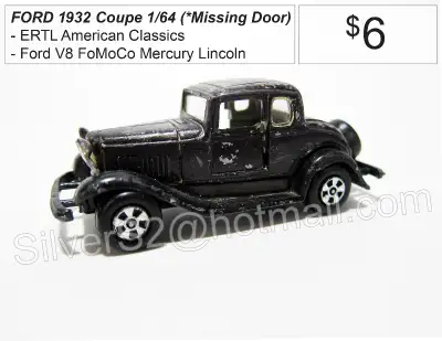 FORD 1932 Coupe - ERTL American Classics LOOSE *Painted Black, View more