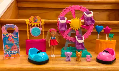 Barbie Chelsea Carnival Playset Ferris Wheel Bumper Cars Doll, View more