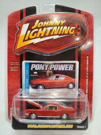1:64 Diecast Johnny Lightning 1965 Ford Mustang 2+2 Fastback Red