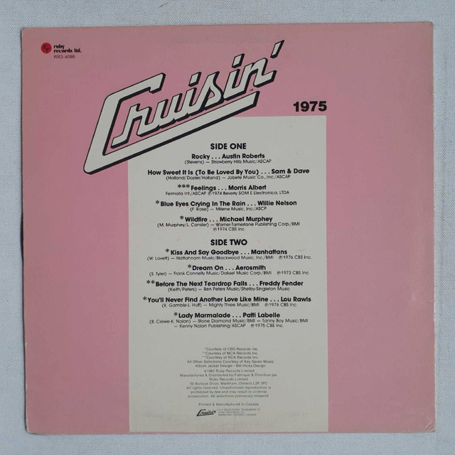 Compilation Album Vinyl Record LP Music Sampler Cruisin' 1975 VG in CDs, DVDs & Blu-ray in City of Toronto - Image 2