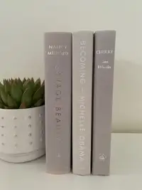 Light Grey Book Stack - real hardcover books 