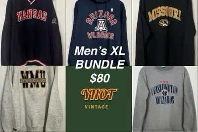 Men's XL NCAA & NBA Sweatshirt and Hoodie Bundle, View more