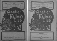 Canadian Railway Club Oct 1914, Jan. 1915, April  1916