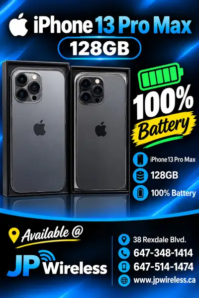 Apple iPhone 13 Pro Max | 128GB- 100% Battery Health, View more