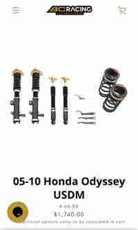 BC Racing coilovers for 2005-2010 Honda Odyssey