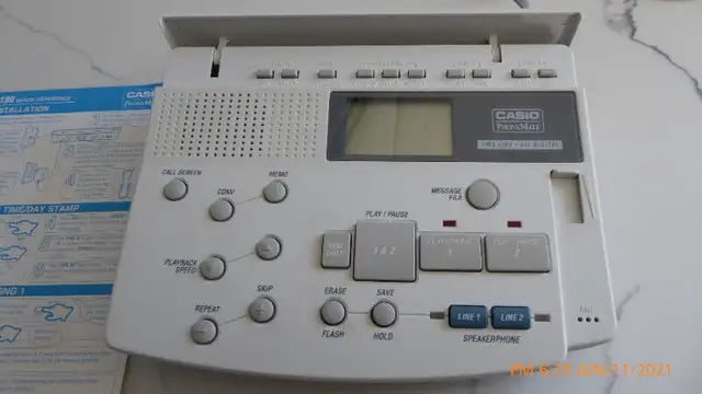 Casio 2-Line Answering Machine, Digital, Record conversations ** in General Electronics in Hamilton - Image 3