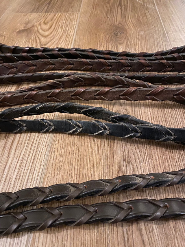 Braided leather reins for sale in Equestrian & Livestock Accessories in Penticton - Image 2