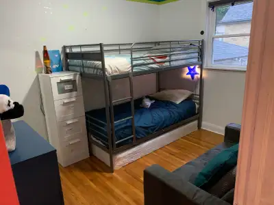 Svarta ikea bunk bed - disassembled and ready for pick up with all parts