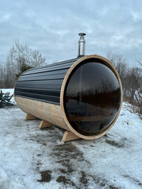 7x12’ Barrel Sauna with Panoramic Dome 
