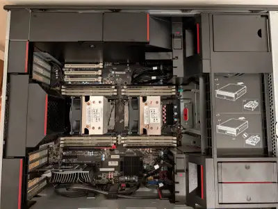 Very good condition Lenovo ThinkStation p920 with DUAL XEON GOLD 6154 18-core 36 thread 128 GB DDR4...