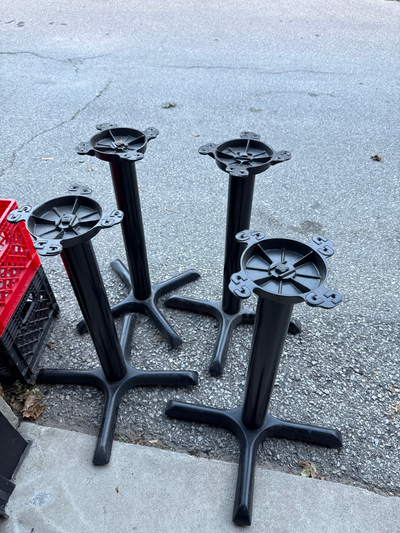 4 Black Café Table Bases – Heavy Duty Pedestal, View more