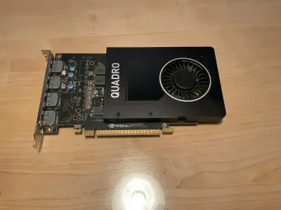 Nvidia Quadro P2000 GPU card with 5GB GDDR5 memory and 4 display port connections with max 5120x2880...