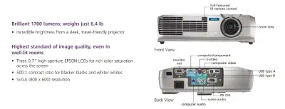 Projecteur Epson Powerlite 53c, View more