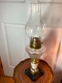 #2 Antique 1872 Kerosene White Flame Light Co Hand Ptd Lamp