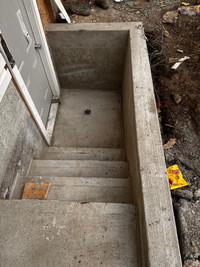 Separate basement entrance and concrete work