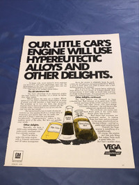 1970 Chevrolet Vega or Michelin Tire Original Ad