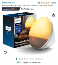 Philips Wake-Up Light Coloured Sunrise Simulation Retails $179