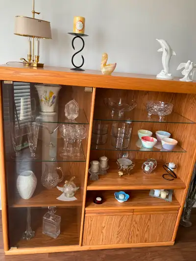 Versatile oak display cabinet, View more
