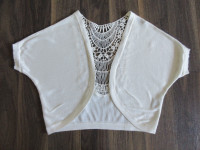 Ladies Small Suzy Shier Short Sleeved  Open Front Cardigan