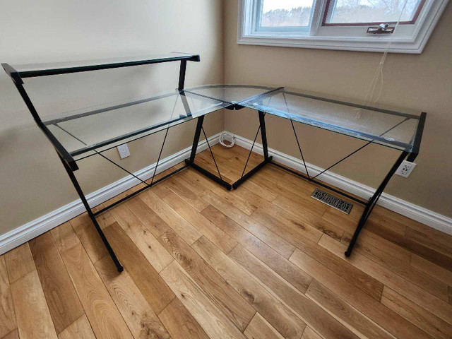 Glass L-Shaped Desk in Desks in Trenton
