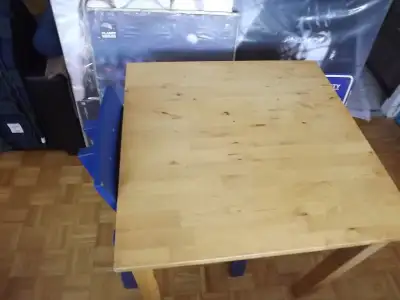 ikEA ALL NATURAL WOOD KITCHEN TABLE+2 CHAIRS SET, View more