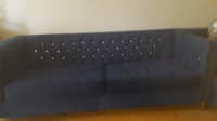 2 large blue sofa