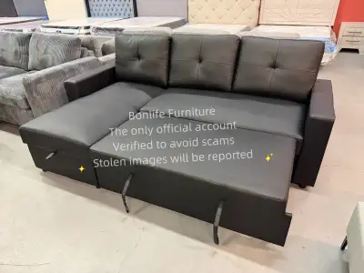 leather look sectional sofa bed , View more
