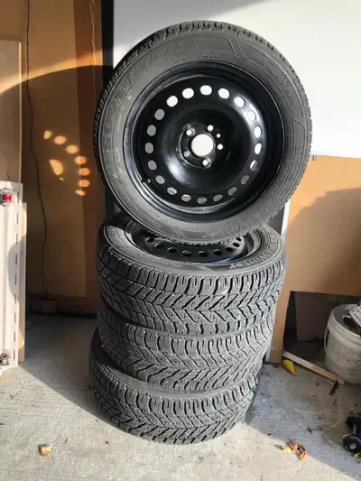 Winter Tires (Set of 4) Good Year Ultra Grip Winter Tires on Steel Rims Used two seasons on 2011 Che...